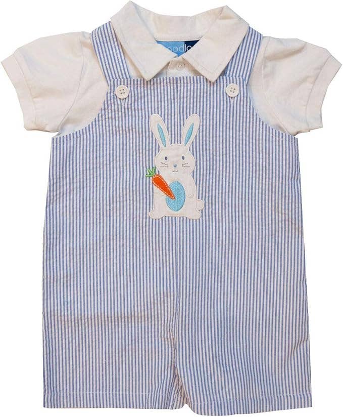 Newborn/Infant Boys Appliqued Shortall Set