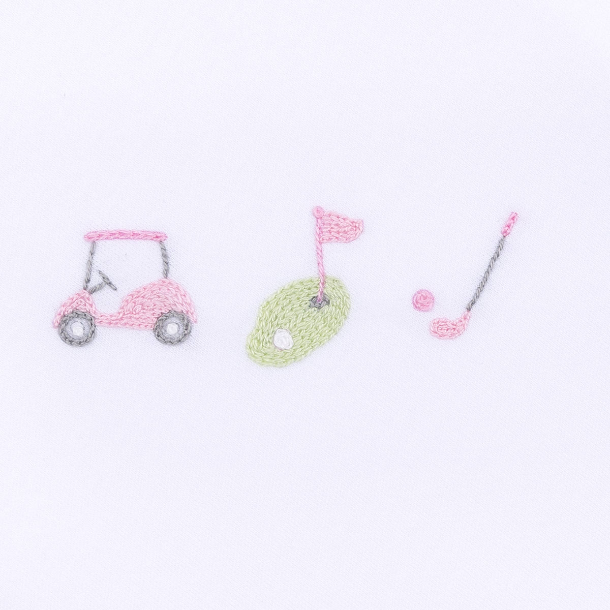 Tiny Tee Time Embroidered Bubble - Pink