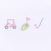 Tiny Tee Time Embroidered Bubble - Pink