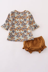 Halloween camouflage applique bloomer set