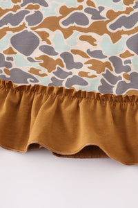 Halloween camouflage applique ruffle dress