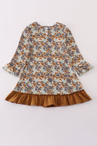 Halloween camouflage applique ruffle dress