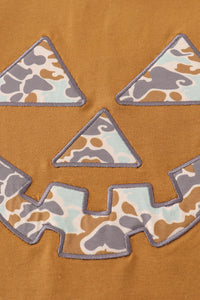 Halloween camouflage applique mom top