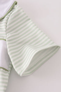 Sage turkey embroidery gingham pants set