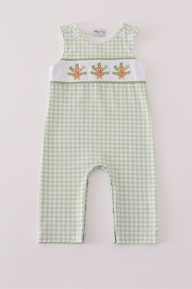 Sage turkey embroidery gingham jonjon
