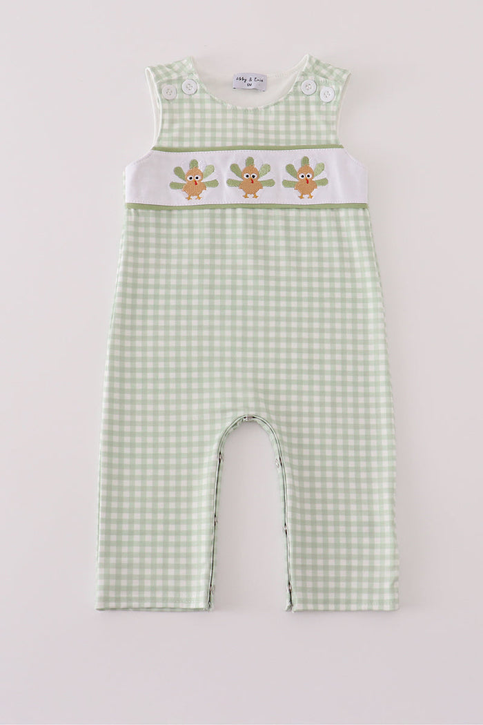 Sage turkey embroidery gingham jonjon