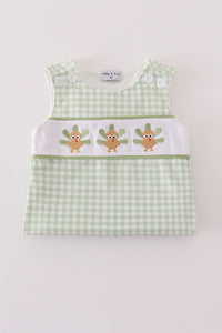 Sage turkey embroidery gingham jonjon