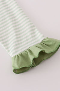 Sage turkey applique stripe pants set