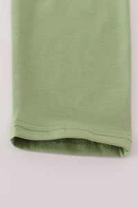 Sage turkey applique stripe pants set