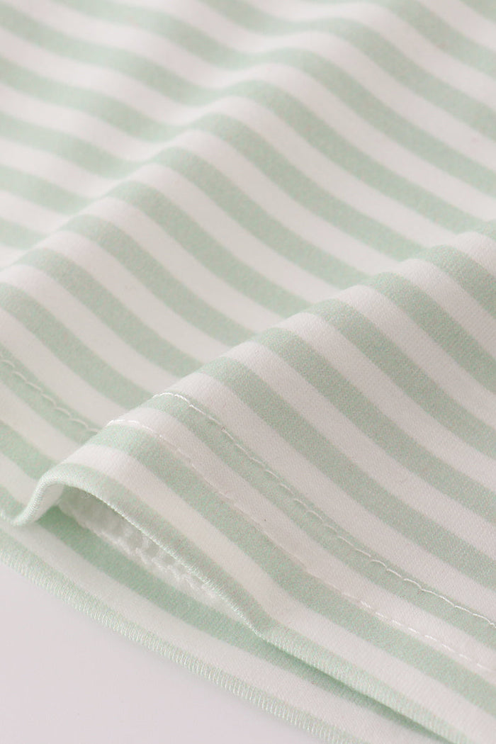 Sage turkey applique stripe top