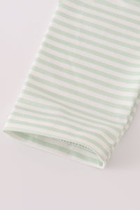 Sage turkey applique stripe top