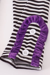 Purple Halloween witch applique velvet pants set