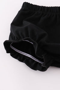 Purple Halloween dot witch embroidery bloomer set