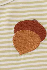 Pinecone embroidery stripe dress