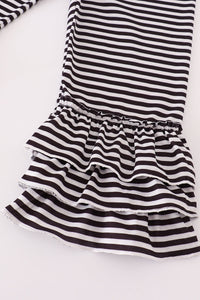 Purple halloween witch applique pants set