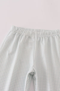 Blue boots embroidery pants set