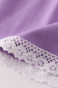 Purple spider embroidery ruffle dress