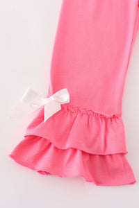 Rainbow pumpkin embroidery plaid girl set