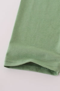 Green turkey french knot stripe pants set