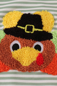 Green turkey french knot stripe jonjon