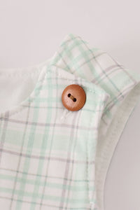 Green plaid sea shell french knot jonjon