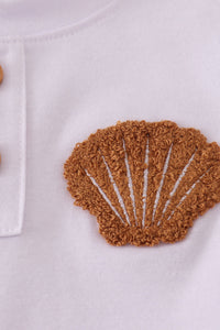 Green plaid sea shell french knot shorts est