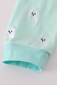 Green ghost embroidery pajamas set