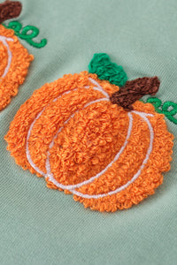 Sage pumpkin french knot top