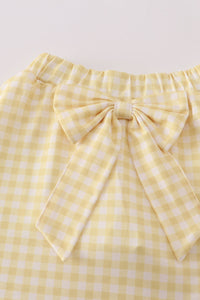 Purple LSU applique bow skorts set