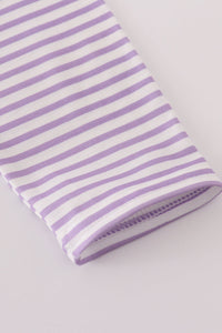 Purple LSU embroidery stripe top