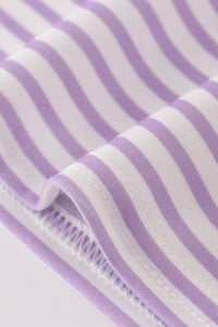 Purple LSU embroidery stripe top