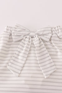 Rust Texas embroidery bow skorts set