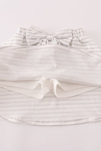 Rust Texas embroidery bow skorts set