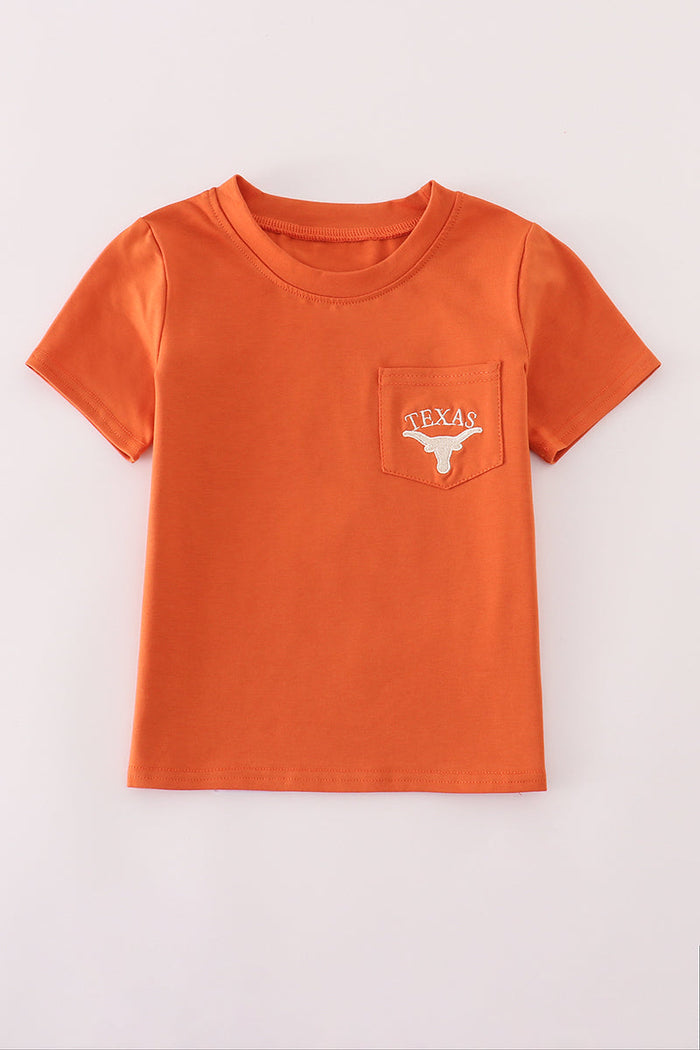 Rust Texas embroidery top