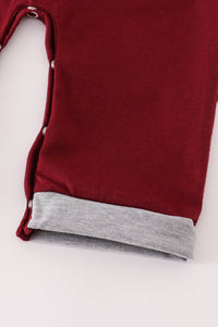 Maroon Mississippi embroidery romper