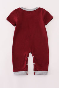 Maroon Mississippi embroidery romper