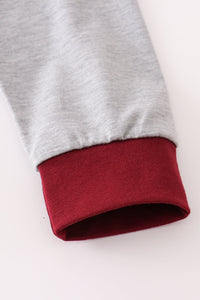 Maroon Mississippi embroidery pants set