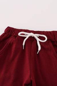 Maroon Mississippi embroidery pants set