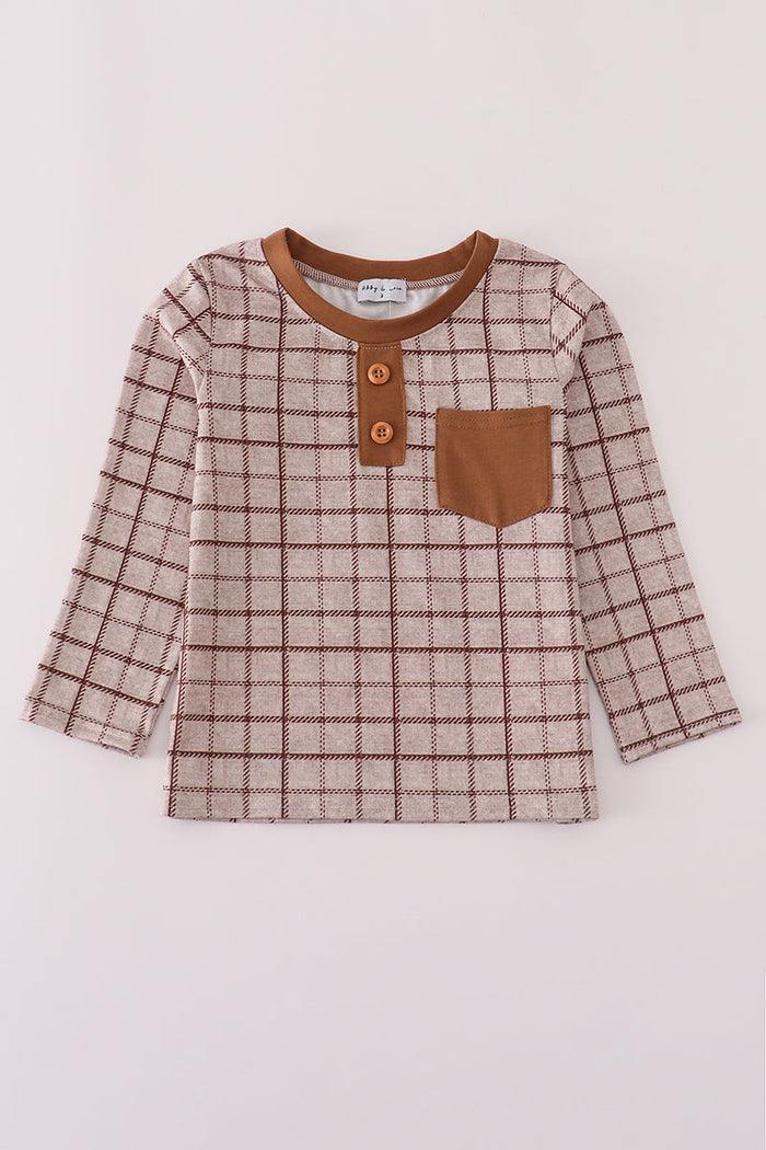 Brown plaid top