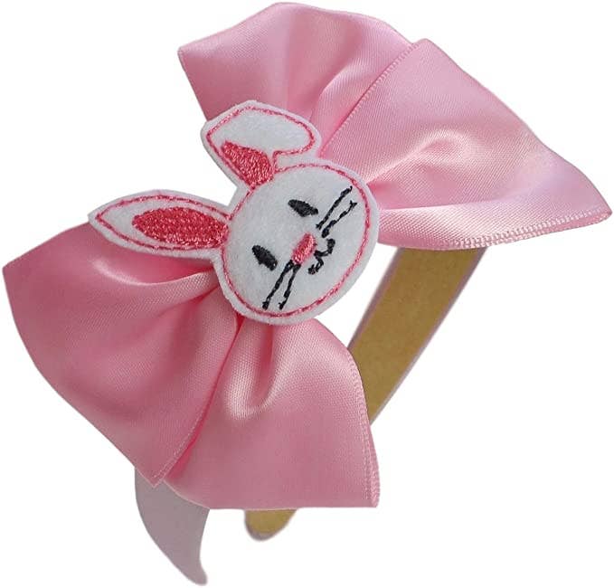 Easter Bunny Satin Bow Toddler Girls Arch Headband
