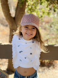 Girls Baseball Hat- Ditsy Floral- Mauve (2-6/7Y)