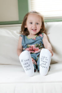 Take Me to Nana and Papas Baby Socks | Gifts for Grandparent