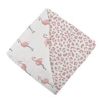 Dancing Flamingo and Little Leopard Newcastle Blanket
