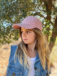 Girls Baseball Hat- Ditsy Floral- Mauve (2-6/7Y)