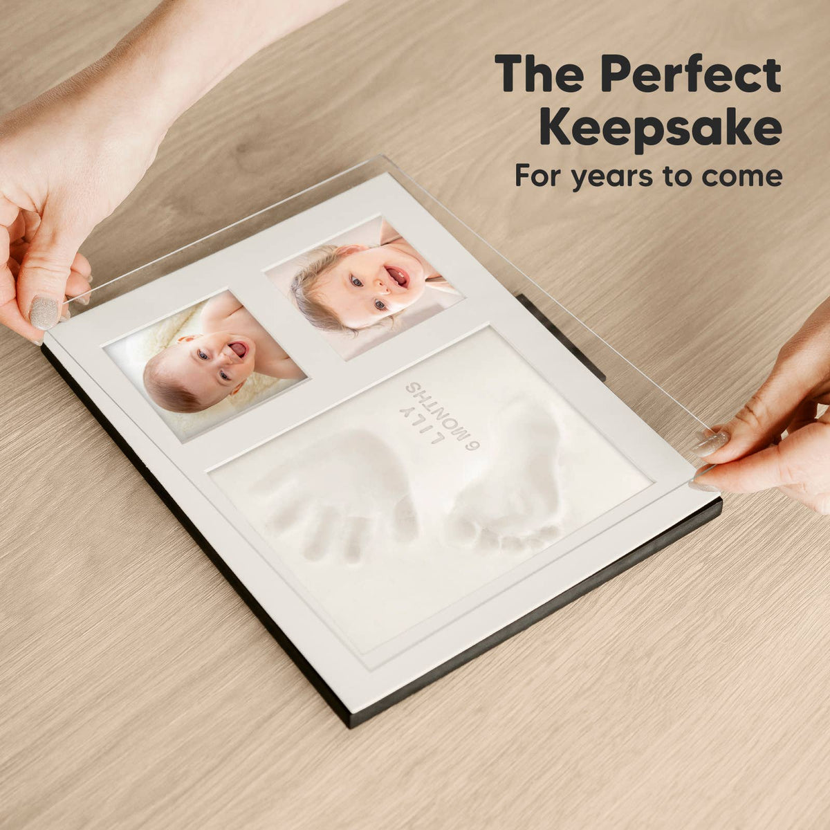 KeaBabies Baby Handprint, Footprint Keepsake Solo Frame