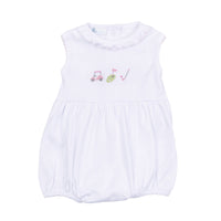 Tiny Tee Time Embroidered Bubble - Pink