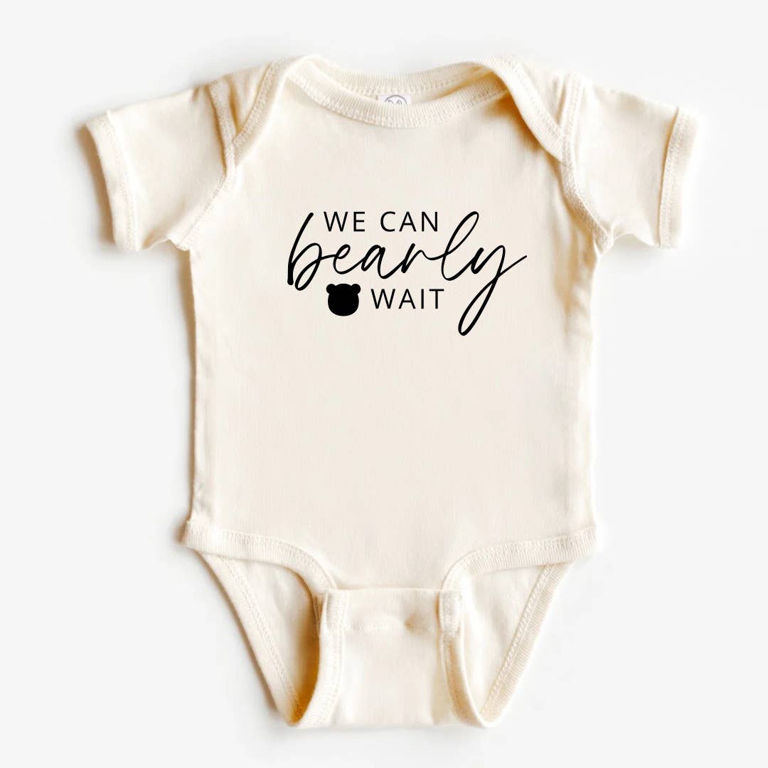 We Can Bearly Wait baby Bodysuit Pregnancy Announcement