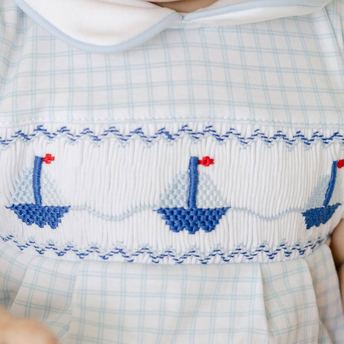 Ahoy Baby Classics Smocked Bubble - Light Blue