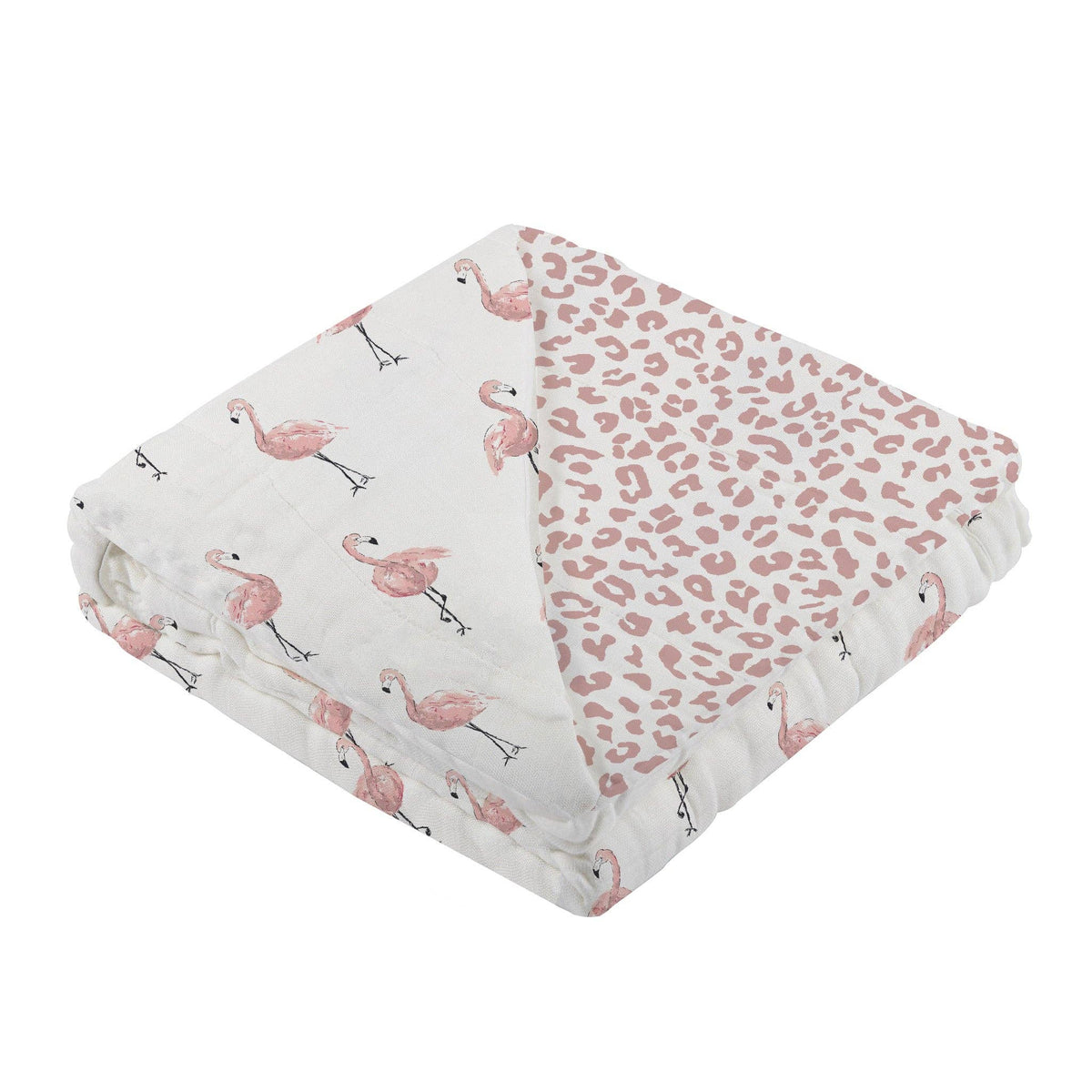 Dancing Flamingo and Little Leopard Newcastle Blanket