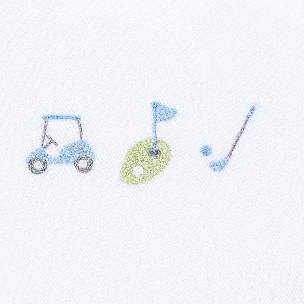 Tiny Tee Time Embroidered Bubble - Light Blue